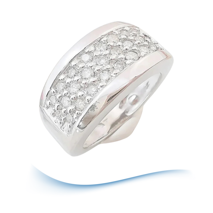 Bague Bandeau Diamants Or Blanc 18 K (750°/°°) 18 carats