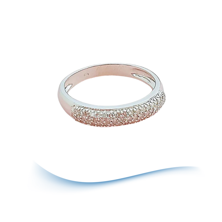 Bague Demi alliance MATY Diamants ( 0,55 carat ) - Or Blanc 18 K (750°/°°) 18 carats