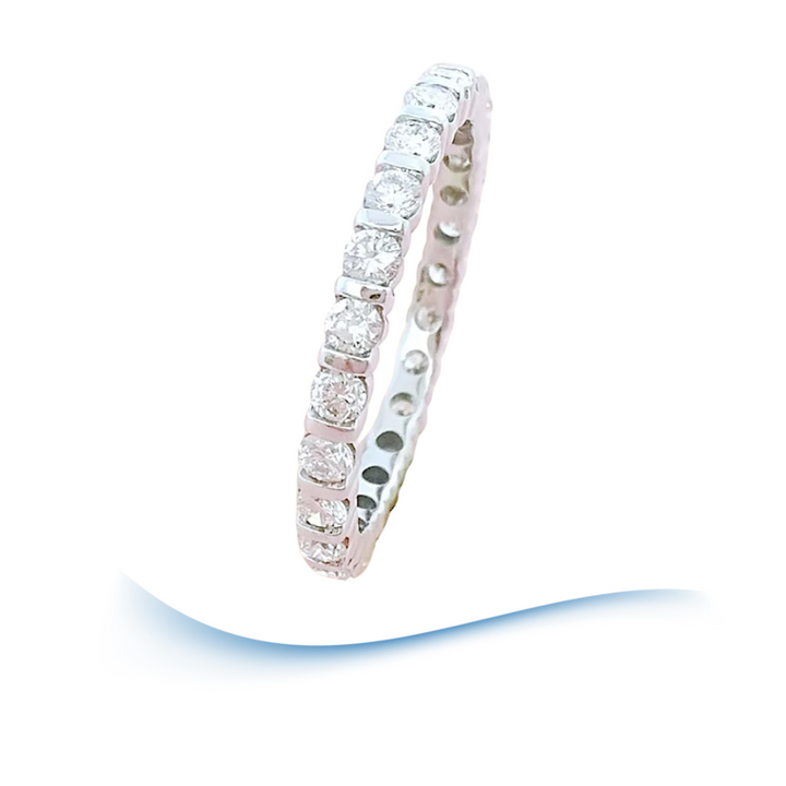 Bague Alliance Américaine US Diamants 0,78 carat - Or Blanc 18 K (750°/°°) 18 carats