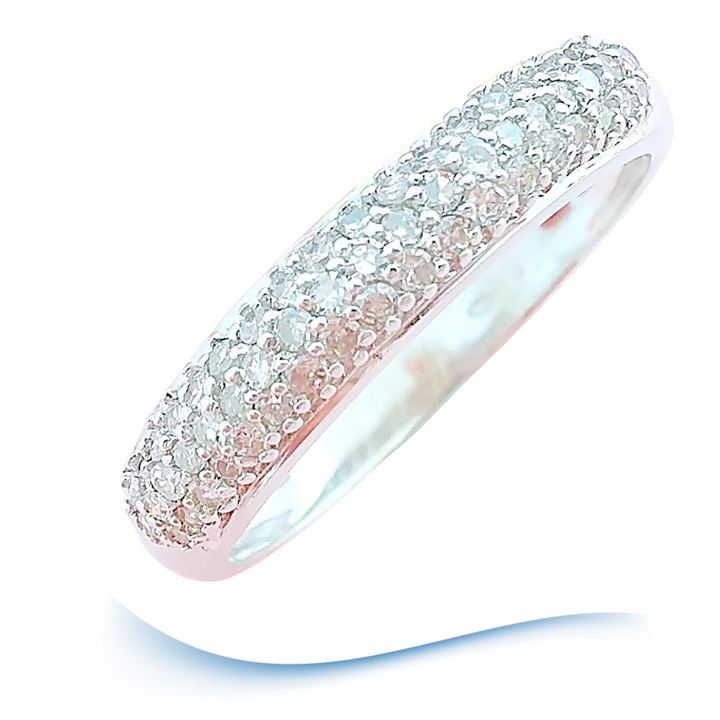 Bague Demi alliance MATY Diamants ( 0,55 carat ) - Or Blanc 18 K (750°/°°) 18 carats