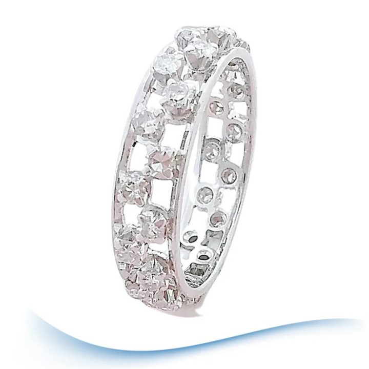 Bague Alliance Diamants 0,70 carat - Or Blanc 18 K (750°/°°) 18 carats