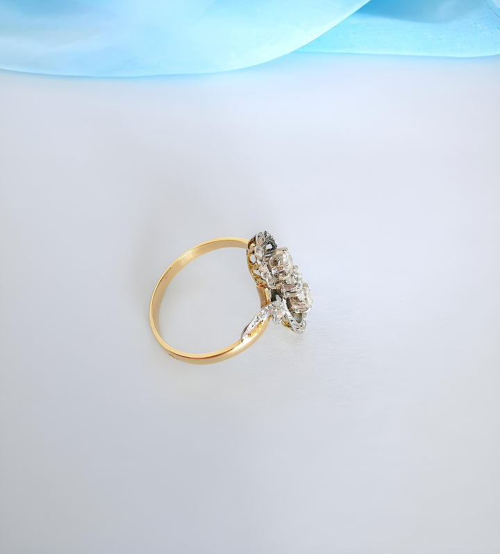 photo monture bague ancienne diamants taille ancienne et taille rose