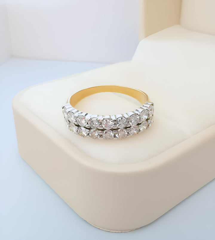 photo de la monture bague de seconde main diamants or 18K