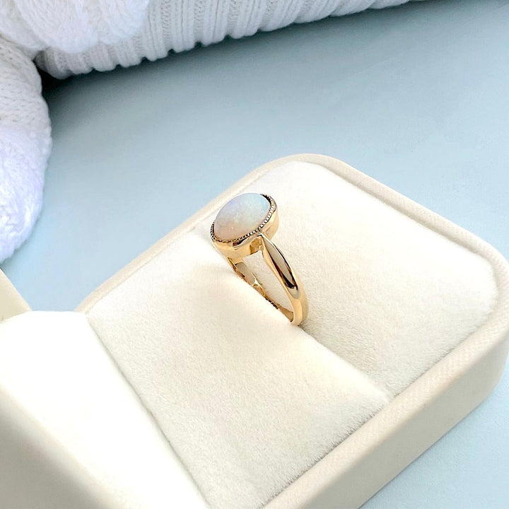 photos détaillée bague de seconde main opale or valordiams