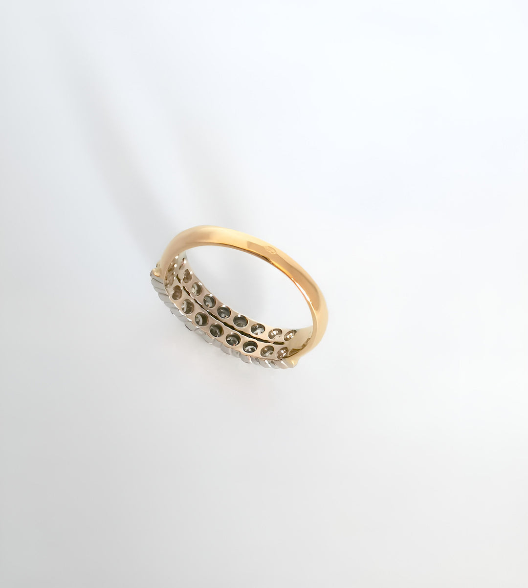 vue du serti bague diamants occasion or