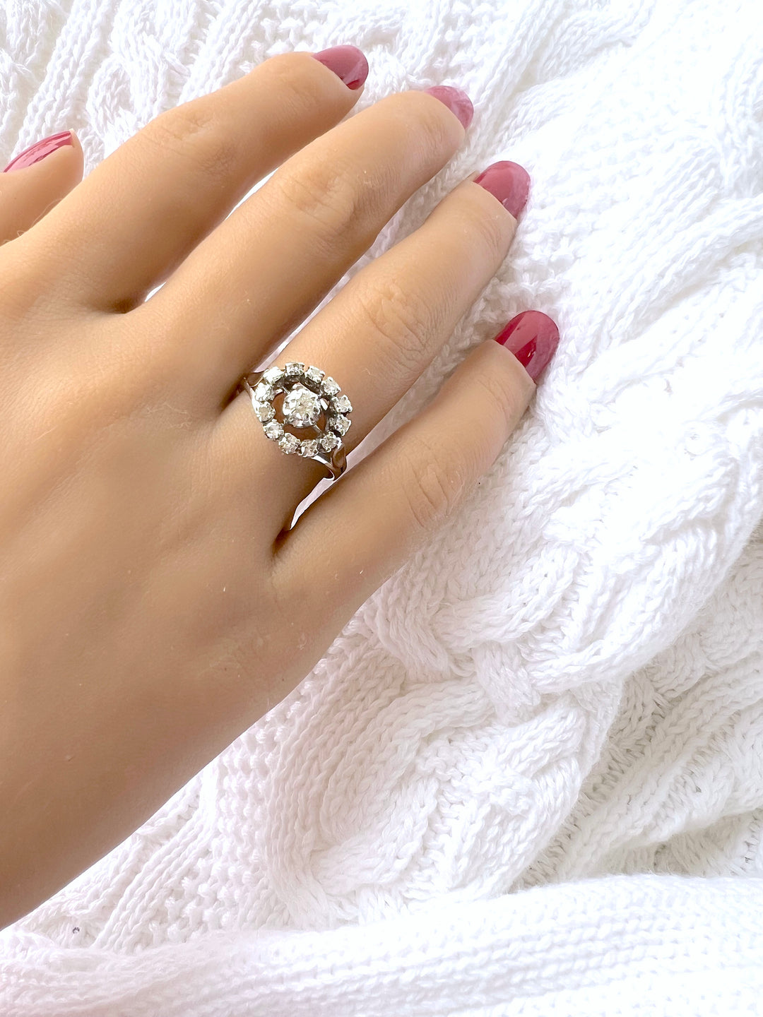 photo bague diamants ancienne or