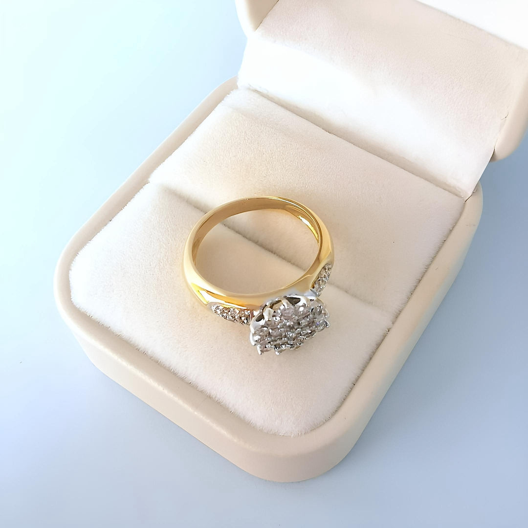 photo de profil bague femme diamants or blanc or jaune 18K