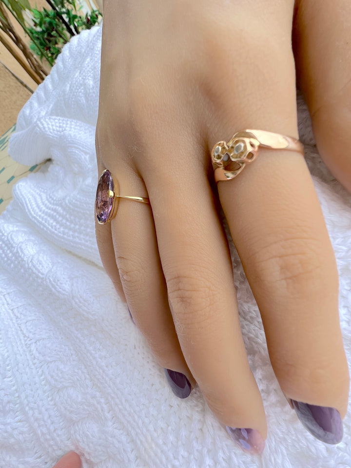 prise de vue bague occasion améthyste or 18 carats