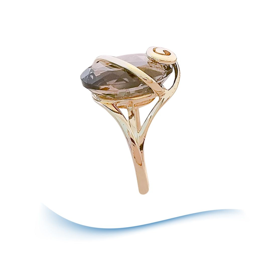 photo vue de profil bague quartz fume bijoux seconde main