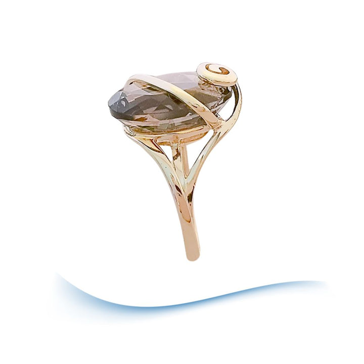 photo vue de profil bague quartz fume bijoux seconde main