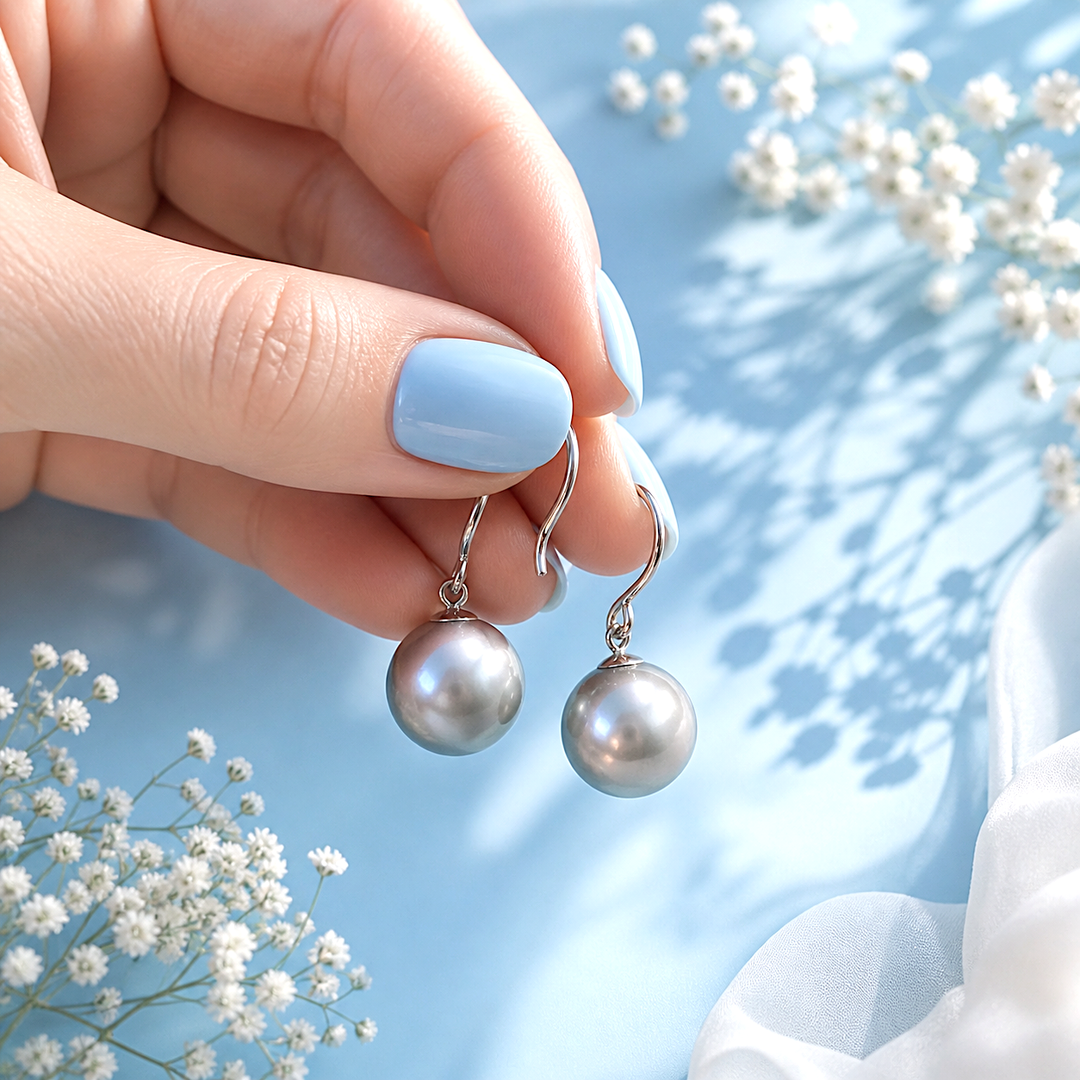 vue rapprochée boucles d'oreilles or blanc 18 carats valordiams