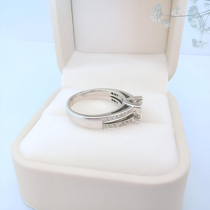 Bague de fiançailles Diamants 1,16 carat Or gris 18 K (750°/°°) 18 carats