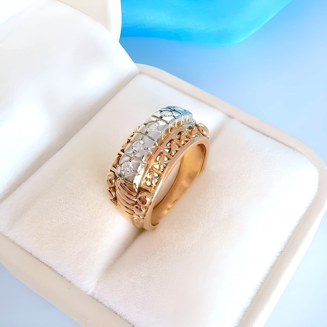 photo de profil joaillerie circulaire bague diamants vintage