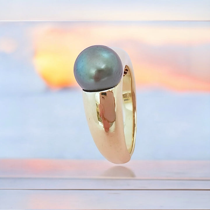 photo profil joaillerie de luxe Bague femme Perle de Tahiti - Or Jaune 18 carats