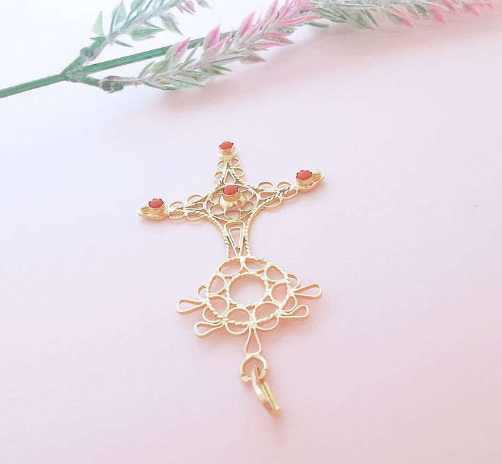 photo pendentif vintage croix d'agadez
