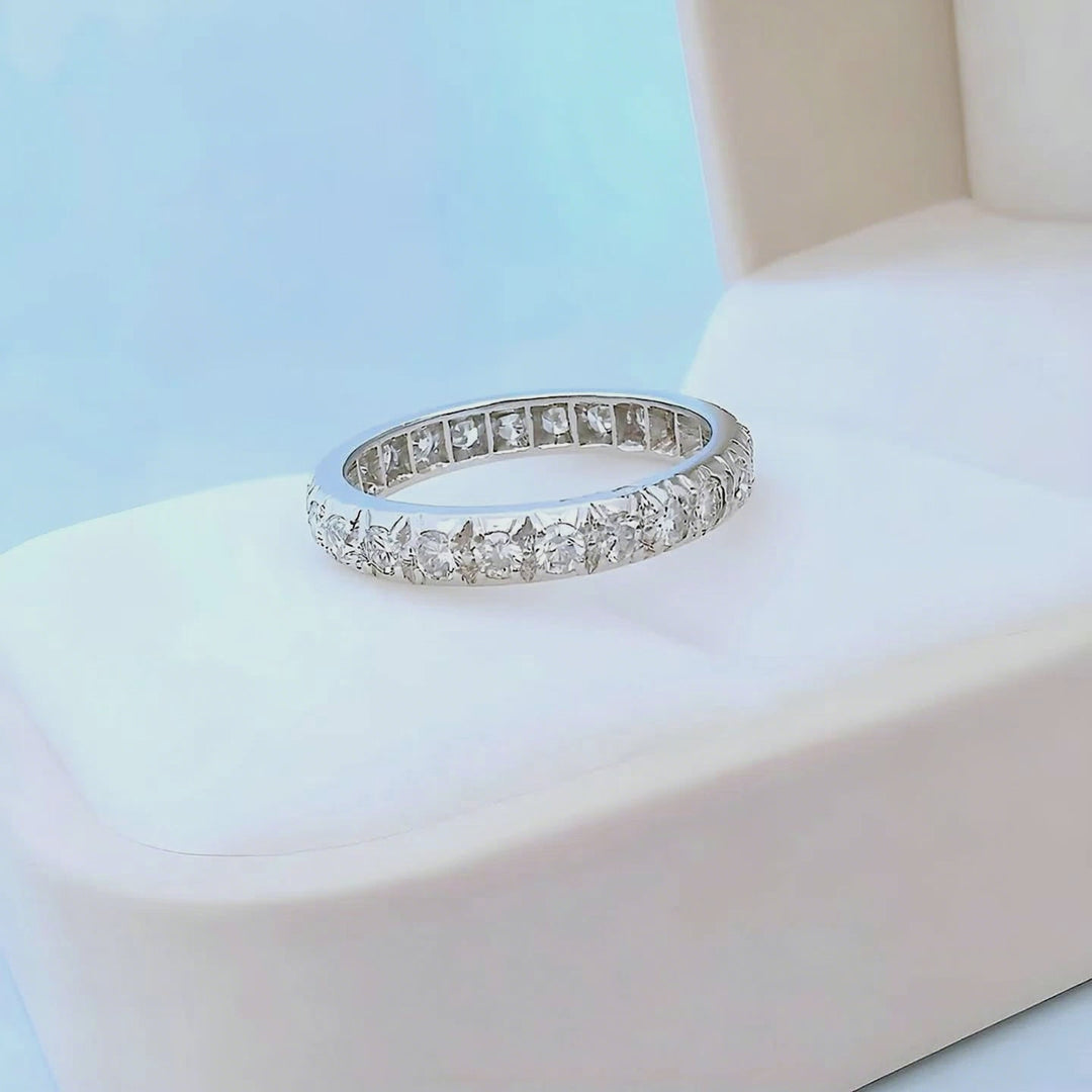 Alliance américaine vintage ( 1950-1960) diamants 0,96 carat en platine 950/1000