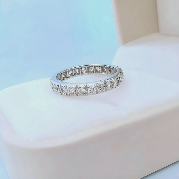 Alliance américaine vintage ( 1950-1960) diamants 0,96 carat en platine 950/1000