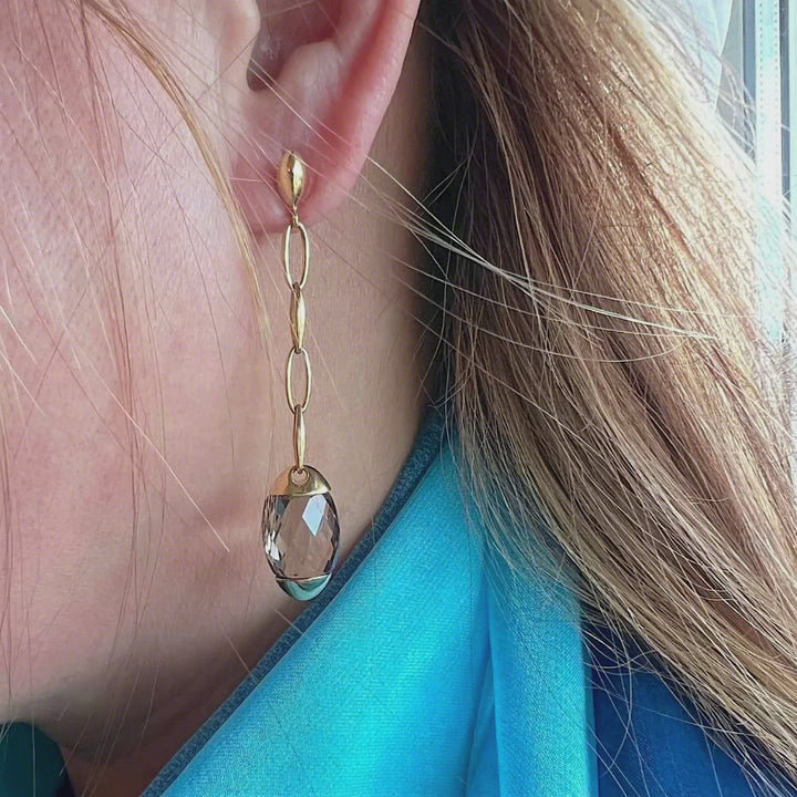 CHIMENTO Boucles d'oreilles Pendantes Quartz fumé Or jaune 18 K (750/1000) 18 carats