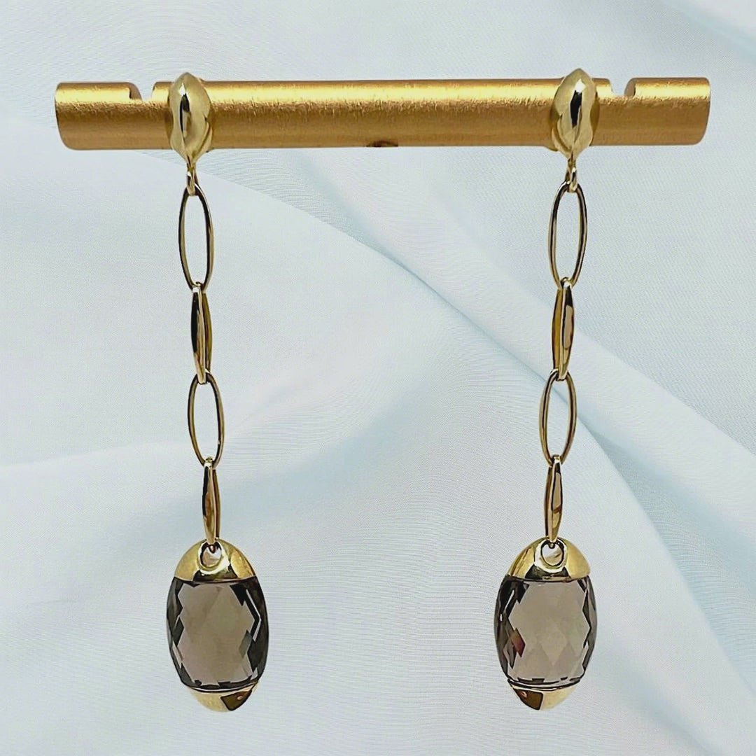 CHIMENTO Boucles d'oreilles Pendantes Quartz fumé Or jaune 18 K (750/1000) 18 carats