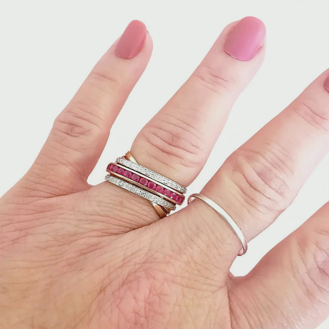 Bague Croisée en Rubis et Diamants Or 18K
