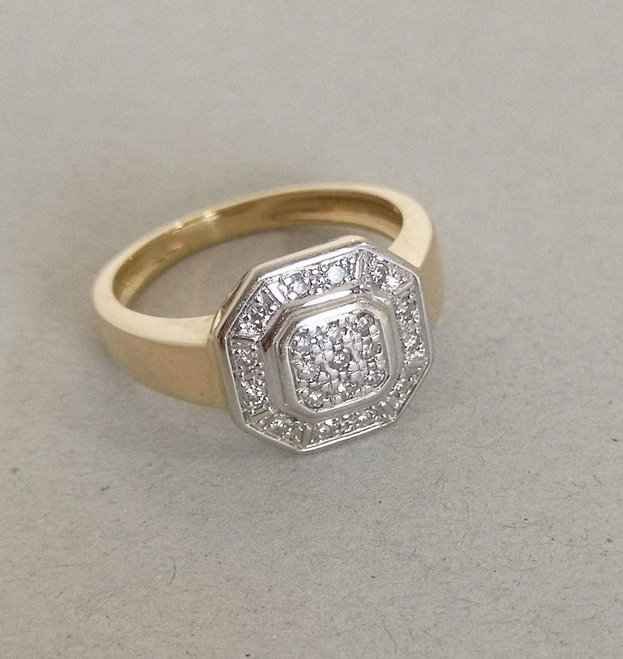 Bague Diamants / Joaillerie Or 2 tons 18 k / Or 18 carats / 750
