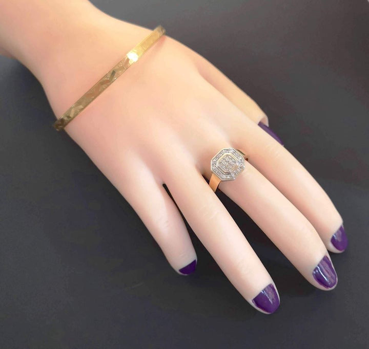 Bague Diamants / Joaillerie Or 2 tons 18 k / Or 18 carats / 750