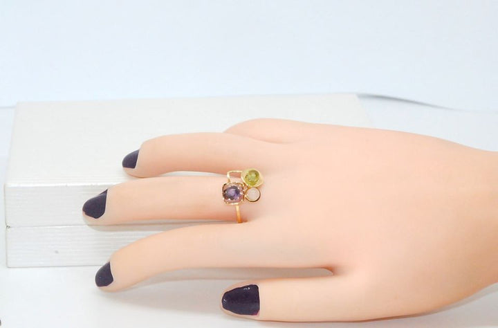Bague Or Jaune 18K / Pierres fines / Or 18 carats / 750/1000