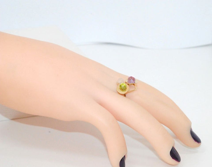 Bague Or Jaune 18K / Pierres fines / Or 18 carats / 750/1000