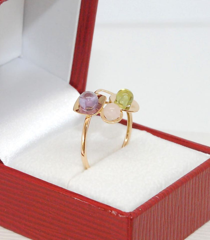 Bague Or Jaune 18K / Pierres fines / Or 18 carats / 750/1000