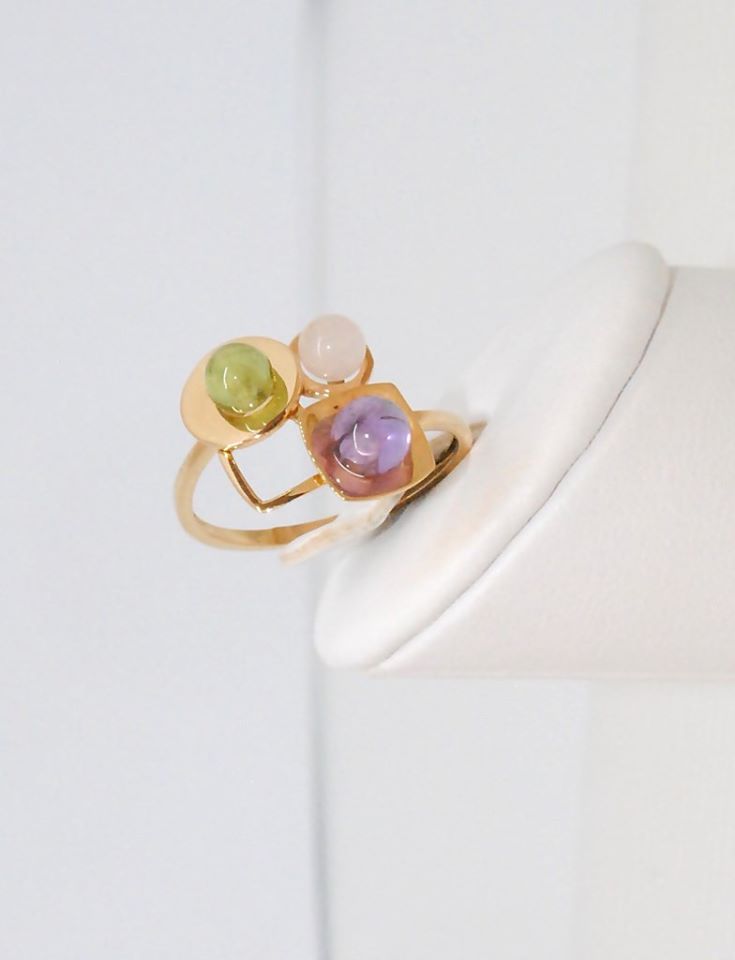 Bague Or Jaune 18K / Pierres fines / Or 18 carats / 750/1000