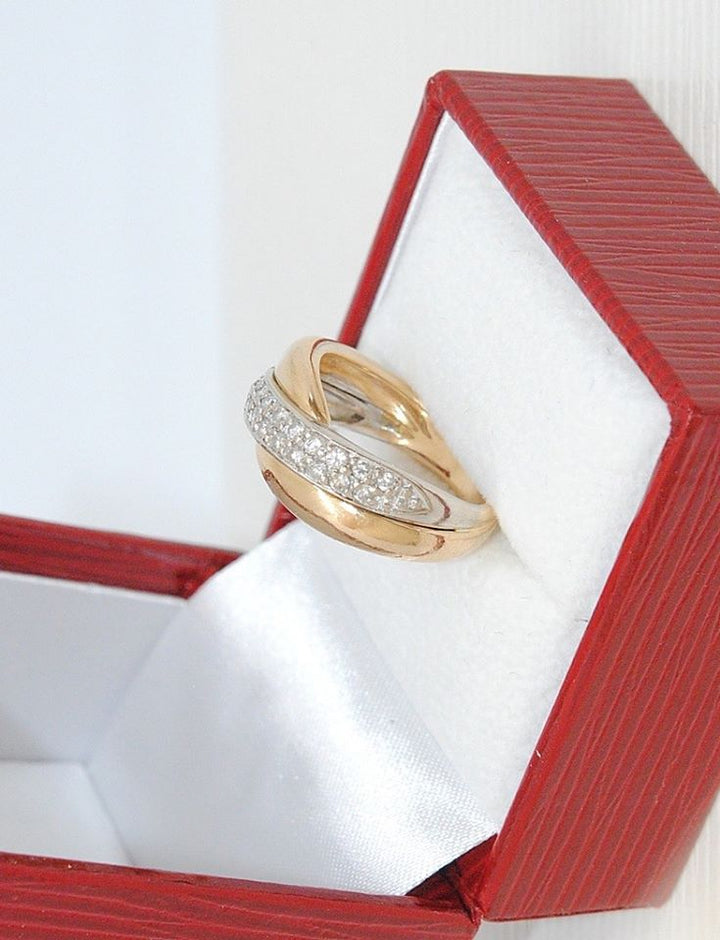 Bague Or Bicolore 18 K ( 750 ) / DIAMANTS / Or 18 carats