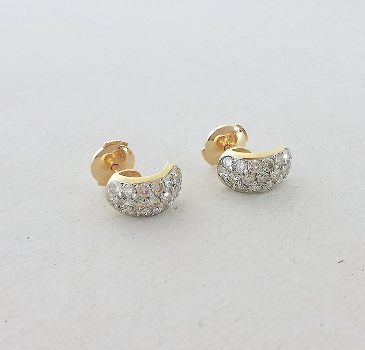 Boucles d'oreilles / clous / Diamants 0,95 ct / Or 18 K / Or 18 carats / 750