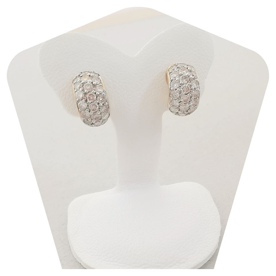 Boucles d'oreilles / clous / Diamants 0,95 ct / Or 18 K / Or 18 carats / 750