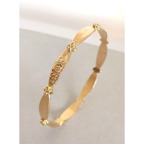 Ancien Bracelet Massif / Jonc ciselé / 20,56 gr / Or Jaune 18k / Joaillerie 750