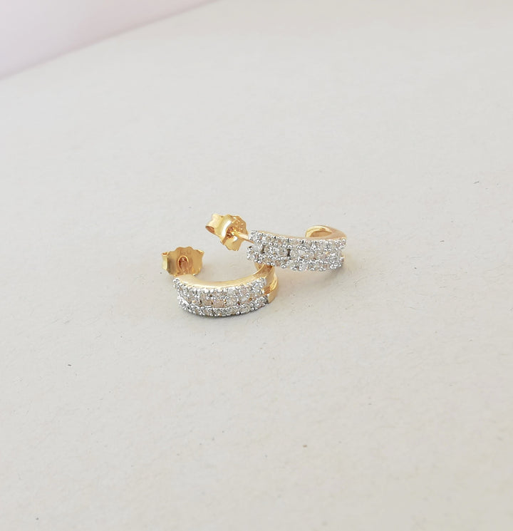Boucles d'oreilles Demi Créoles / Diamants / Or 18 K gold / 18 carats / 750/1000