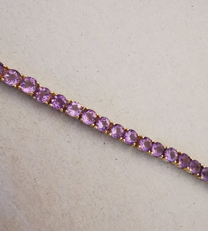 Bracelet Rivière / Améthystes / Or Jaune 18 K gold / Or 18 carats / 750