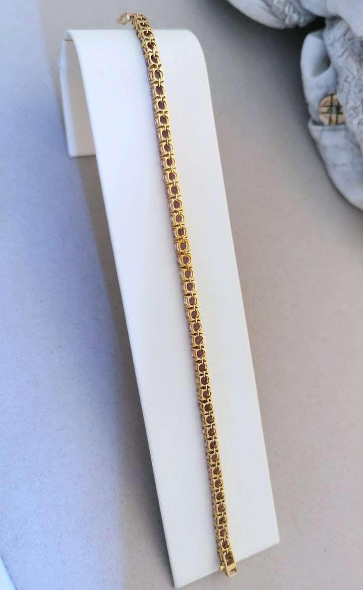 Bracelet Rivière / Améthystes / Or Jaune 18 K gold / Or 18 carats / 750