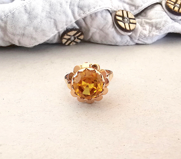 Bague Topaze Jaune / OR 18 K / 750/1000 / 18 carats