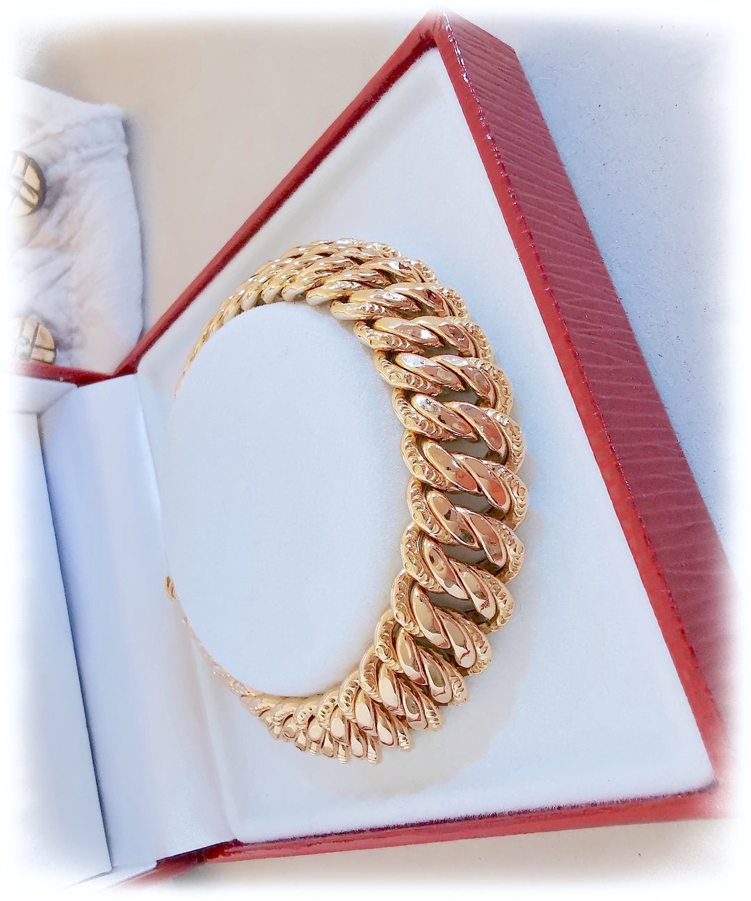 Bracelet / Gourmette Maille Américaine / Or 18K / 19,97 gr / Or 18 carats / 750/1000