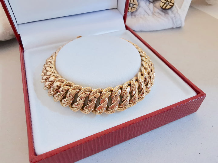 Bracelet / Gourmette Maille Américaine / Or 18K / 19,97 gr / Or 18 carats / 750/1000