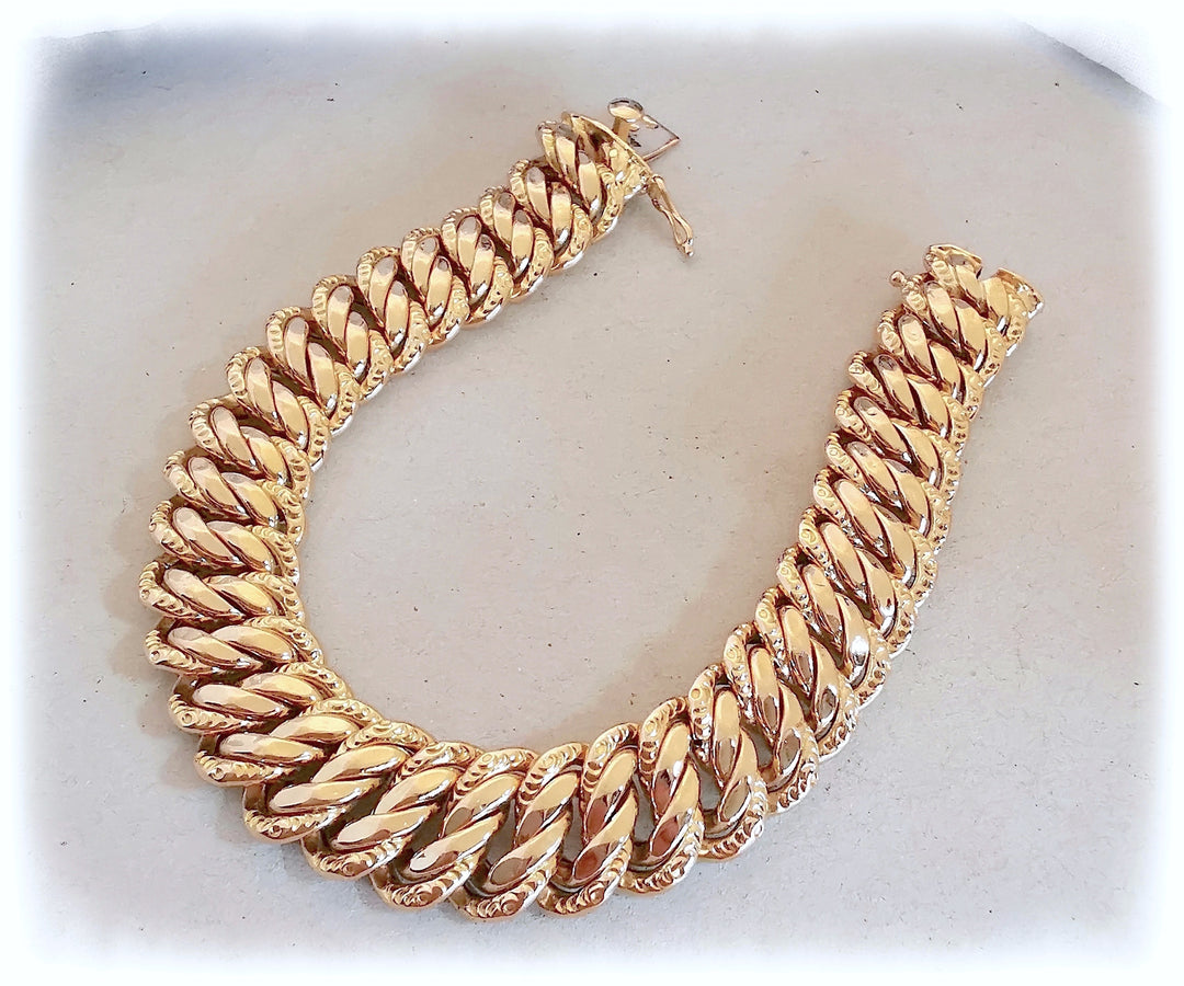 Bracelet / Gourmette Maille Américaine / Or 18K / 19,97 gr / Or 18 carats / 750/1000