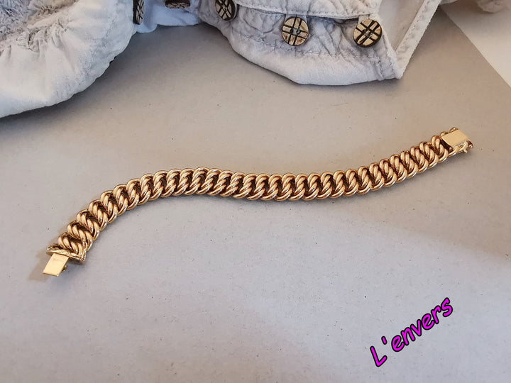 Bracelet / Gourmette Maille Américaine / Or 18K / 19,97 gr / Or 18 carats / 750/1000