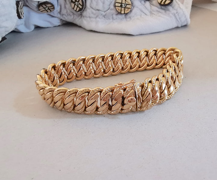 Bracelet / Gourmette Maille Américaine / Or 18K / 19,97 gr / Or 18 carats / 750/1000