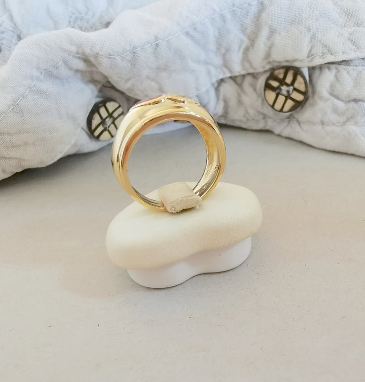 Bague Jonc / Améthyste / Aigue-marine / Or 18 K gold / 18 carats / 750