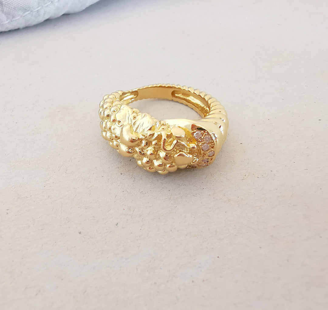 Bague Or 18 K " Corne d'abondance " / Diamants / Or 18 carats / 750/1000