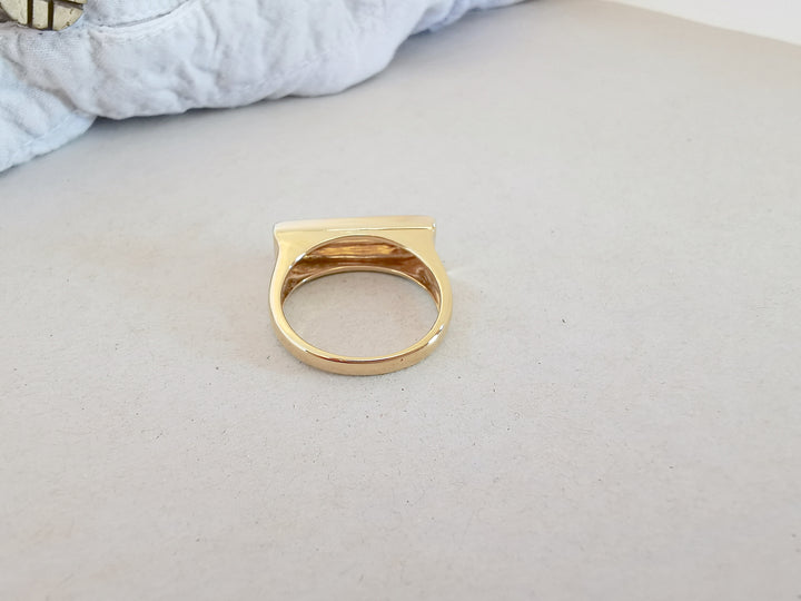 Bague rectangulaire / Diamants / Or 18 K gold / 18 carats / 750