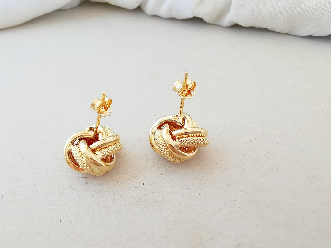 Boucles d'oreilles "boules torsadées" / BREV / Or 18 K / (750°/°°) / 18 carats