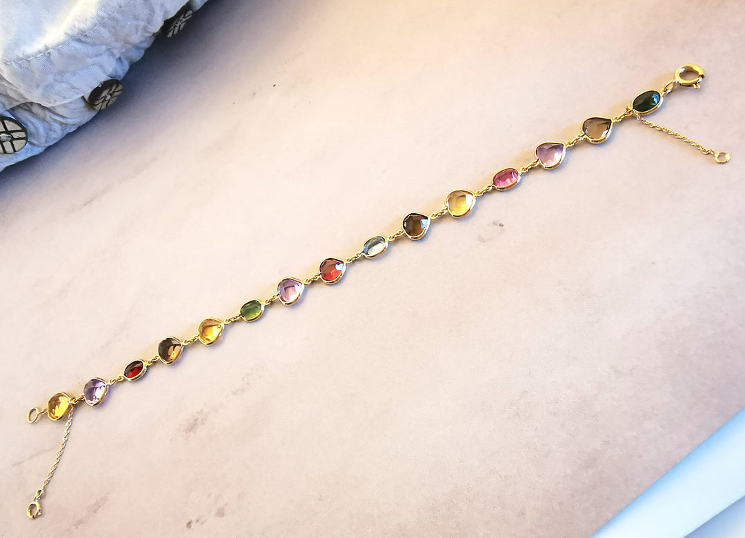 Bracelet Pierres fines / Or Jaune 18 K / 18 carats / (750°/°°)
