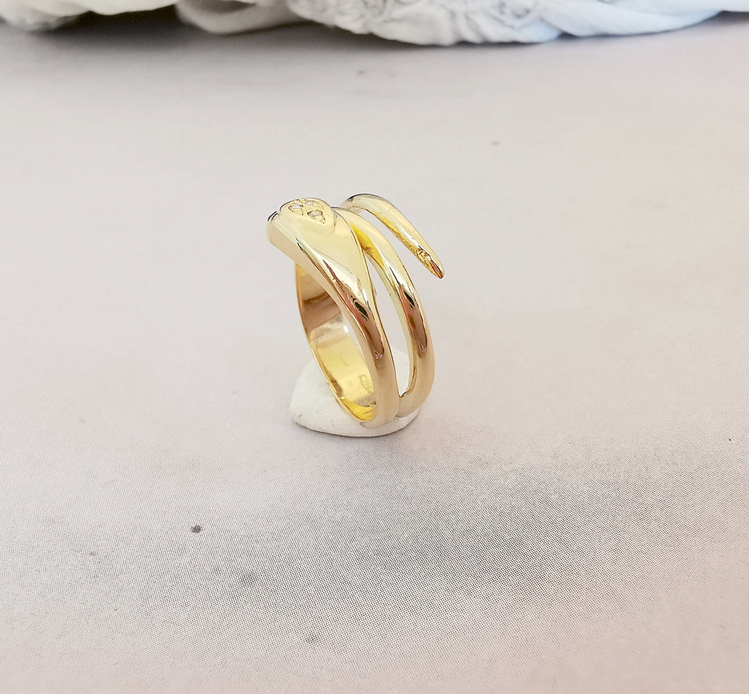 Bague SERPENT unisexe / Diamants / Saphirs / Or Jaune 18 K / (750°/°°) / 18 carats