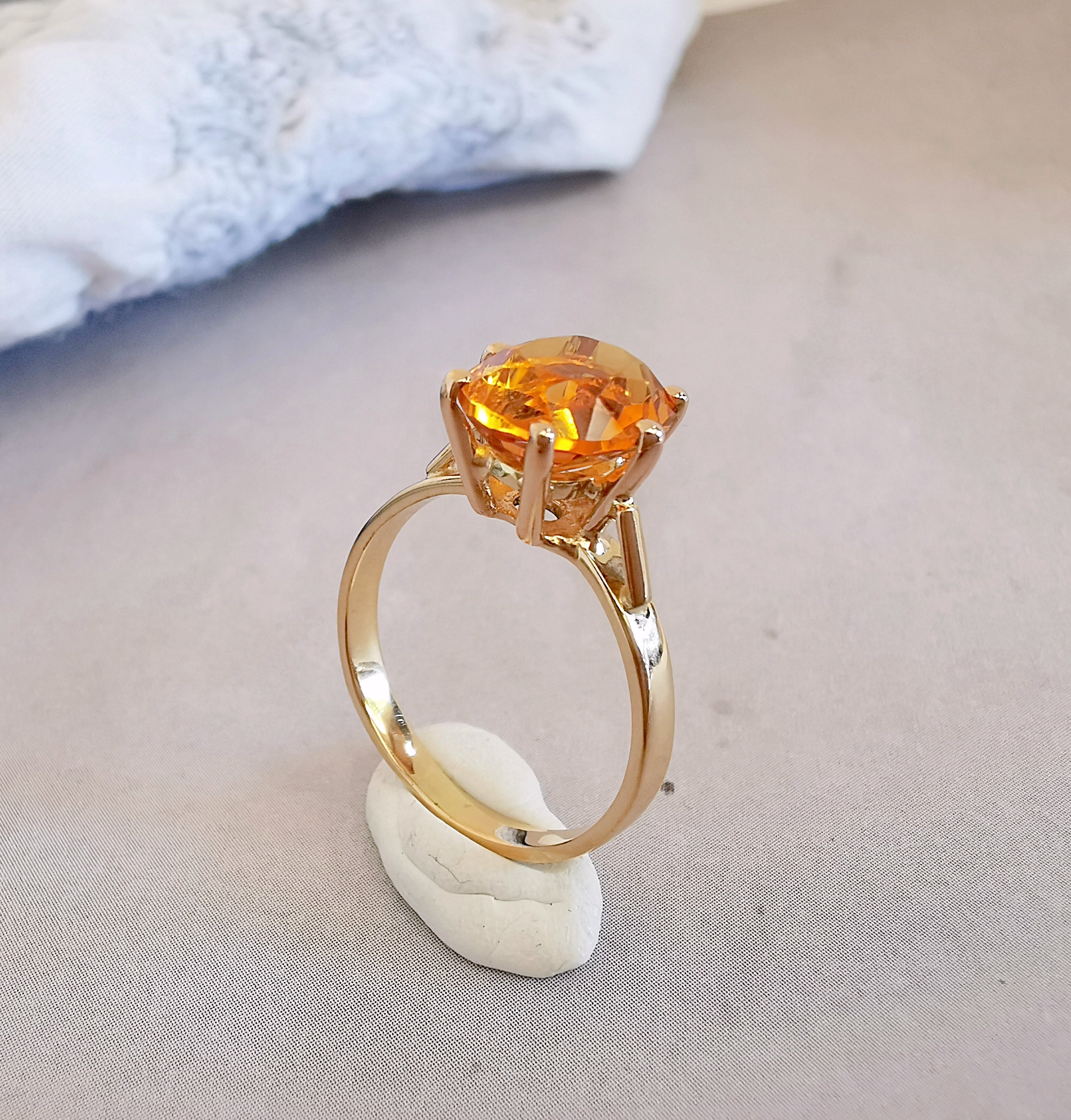 Bague citrine or discount jaune